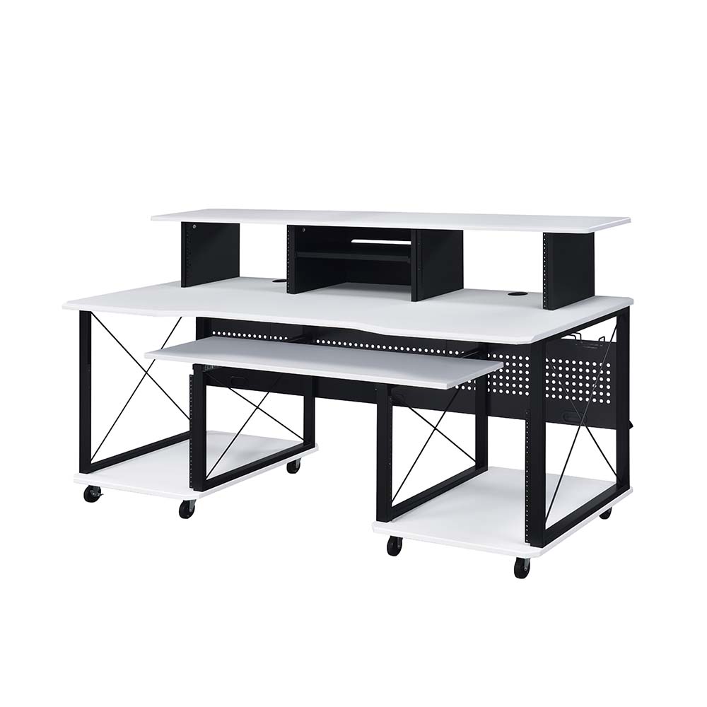 Acme Furniture Megara White Black Music Desk
